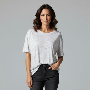 On Fire Short Sleeve High-Low Tee Plus Size 3X (22-24” PTP) White Black NWT